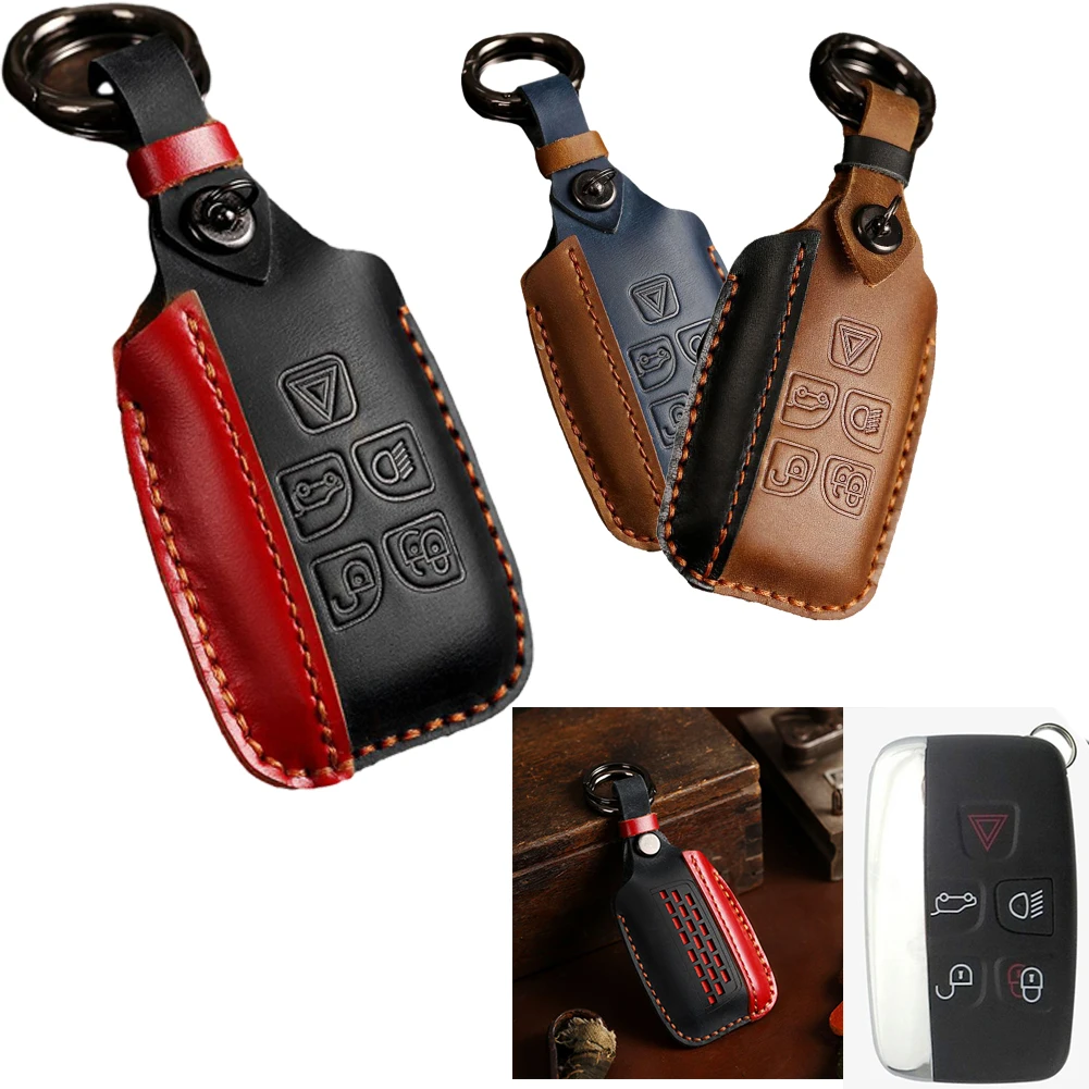 

Leather Car Key Fob Case Cover Holder High-quality Very Good Protection Of Your Remote Key For Jaguar XE XF XJ F-Pace F-Type