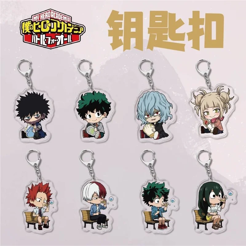 

Anime KeyChain Women My Hero Academia Key Chain for Men Midoriya Izuku Key Ring Acrylic Car Keyring Party Pendant Japanese Gift