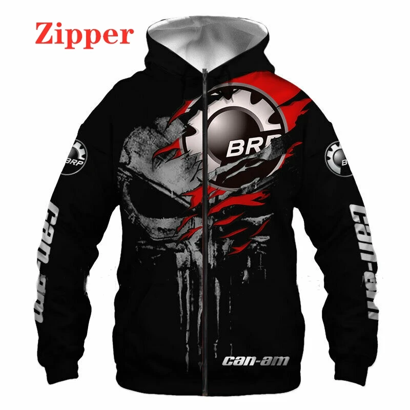 

Unisex BRP Can-am Logo Hoodie 3D Digital Print Pullove Sweatshirt Men Motor Racing Suits Zipper Hoodie