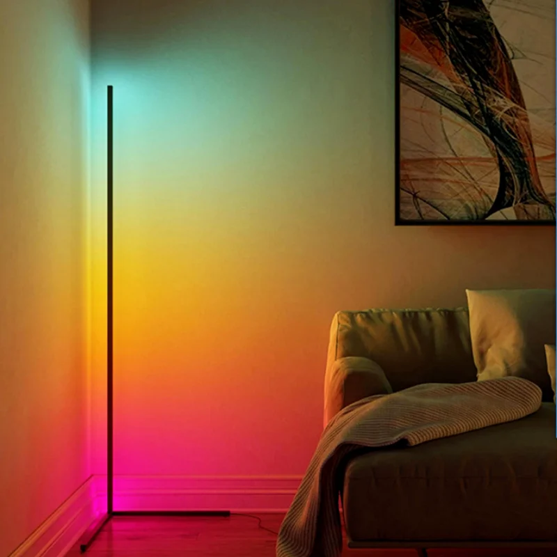 

USB Modern LED Floor Lamp RGB Floor Light Colorful Bedroom Dining Room Atmosphere Lighting Club Home Indoor Decor Standing Lamp