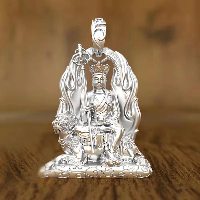 

New Design Retro Ksitigarbha Buddha Pendant Men And Women Chinese Style Necklace Jewelry Accessories