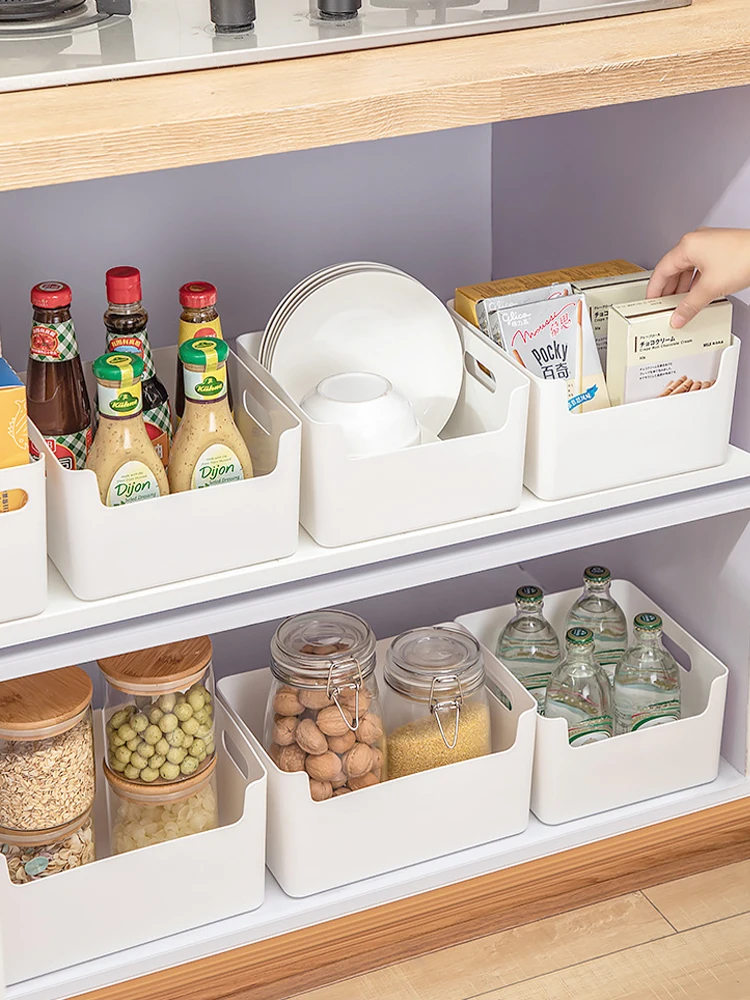 

Clutter Organizer Basket Cosmetics Storage Box Household Drawer Type Kitchen Cabinets Organize Desktop Snacks Toy Storage