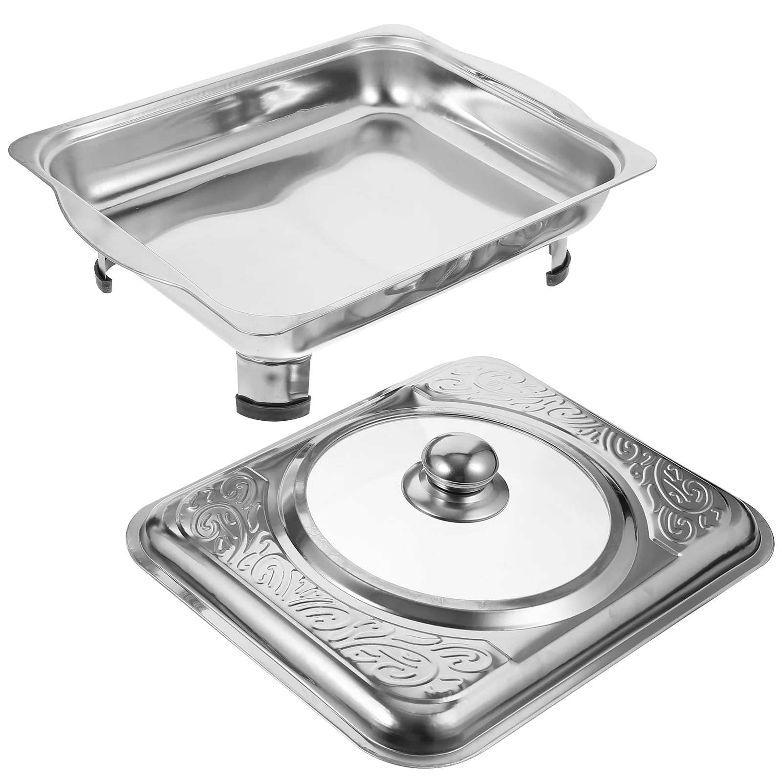 

Buffet Chafing Dish Pan Tray Disheschafer Set Steel Stainless Metal Pot Server Warmer Fondueparty Plate Holder Serving Pans