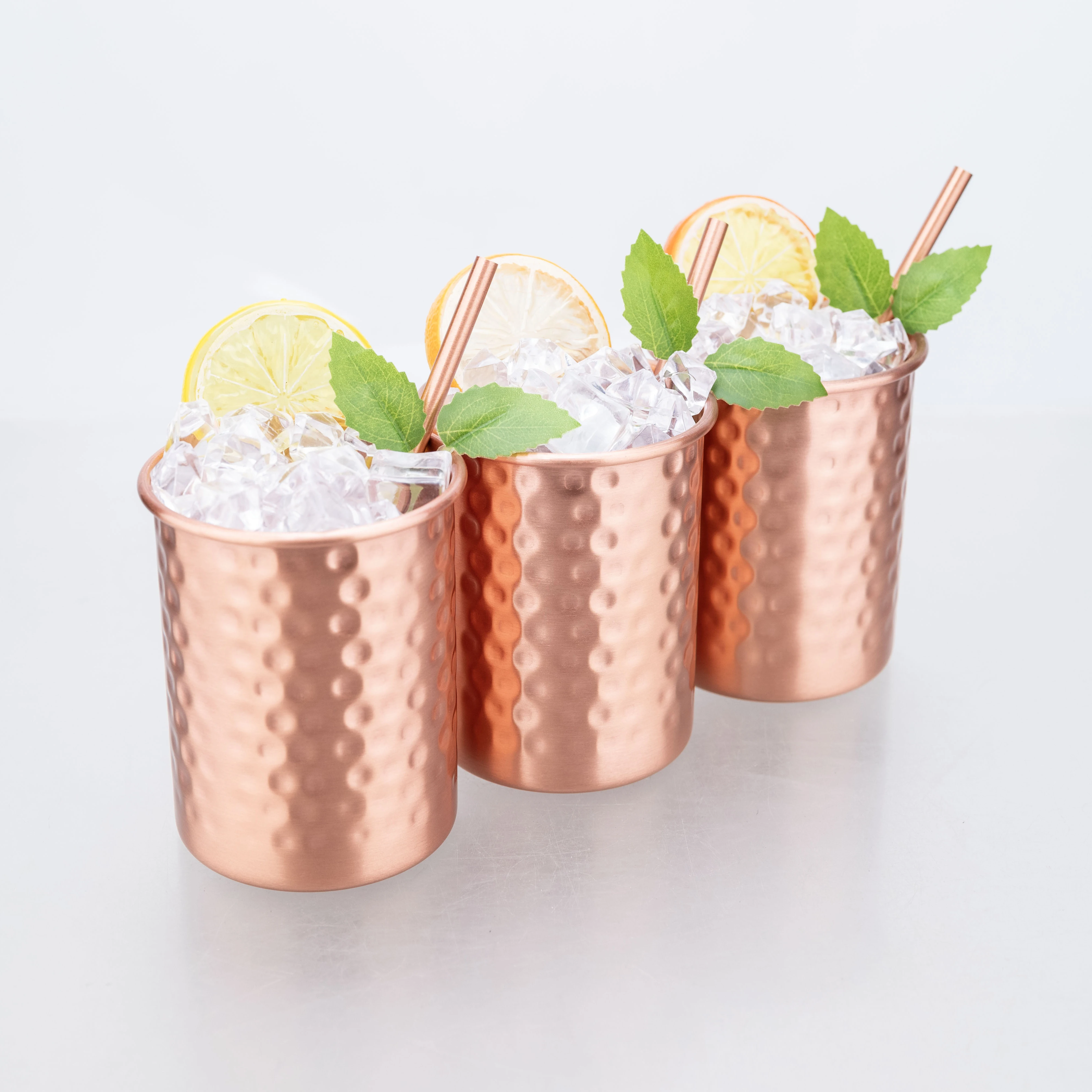 Фото 100% Медная кружка для Moscow Mule 400 мл с трубочкой, 2/4 шт., прочные медные кружки для пива, кофе, молока, коктейлей, чистая медная барная кружка №5