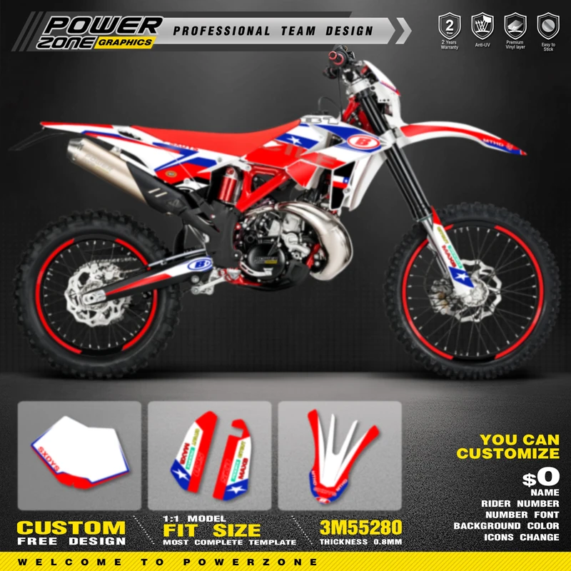 Комплект графической наклейки и наклеек PowerZone для BETA 2018 2019 RR RR-S 125 200 250 300RR 350 390 430 480
