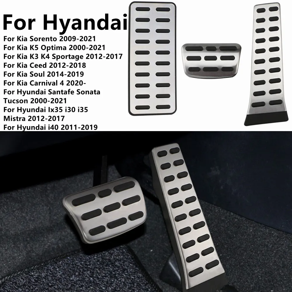 

AT Car Fuel Brake Footrest Pedals Cover For Hyundai Veloster i30 i40 ix35 Grandeur Azera HG Mistra Equus Rohens Coupe 2011-2016
