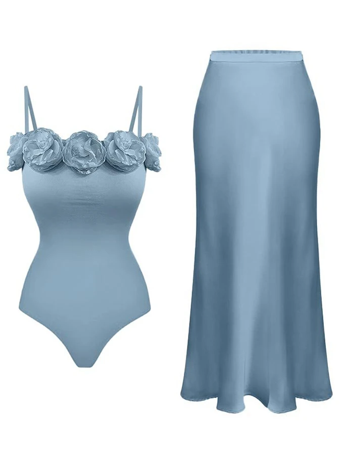 

Модный женский комплект бикини, однотонный купальник с цветочным принтом, с оборками, на бретельках, бандажный купальник, Бразильское бикини, купальный костюм