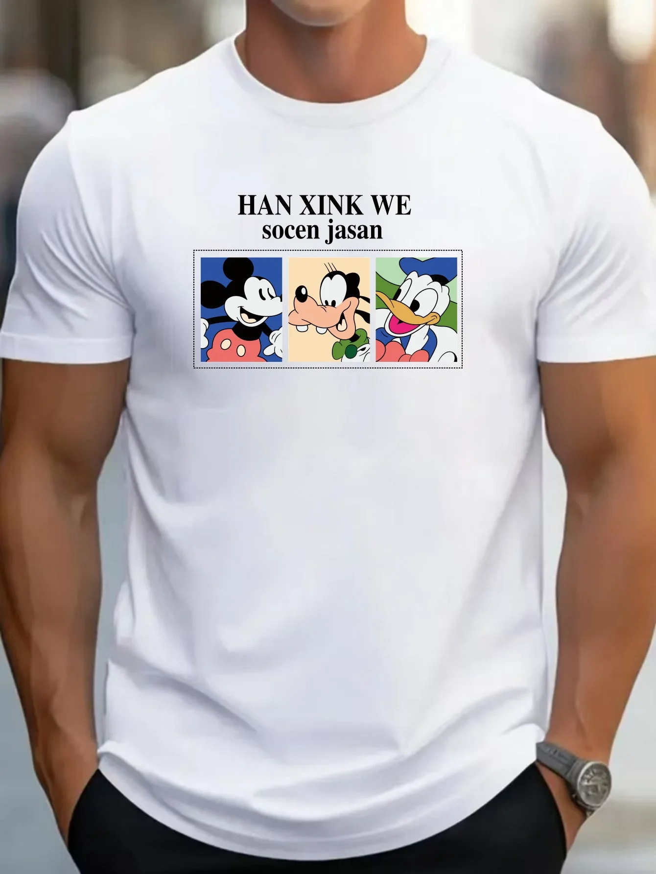 Футболки Disney мужские повседневные удобные футболки с рисунком Микки Друзья в 3-х