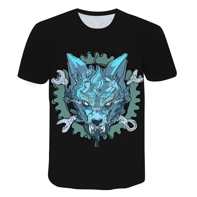 

Summer hot fashion and handsome men's 3D werewolf print T-shirt 2021 hip-hop style T-shirt short sleeve fashion trend streetwear