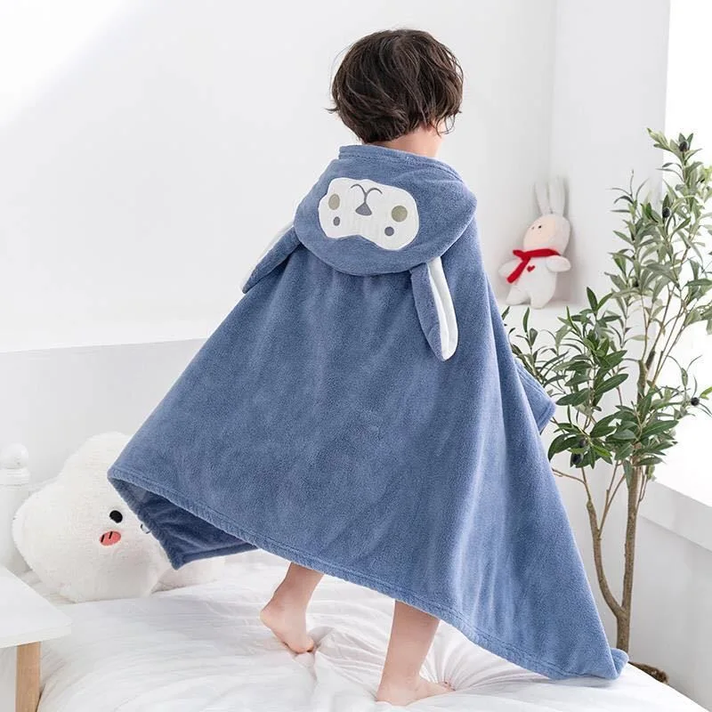 Baby Hooded Towels Winter Warm Sleeping Swaddle Wrap for Infant Flannel Bath Towel Kids Bathrobe Baby Items Soft Blanket Cloak