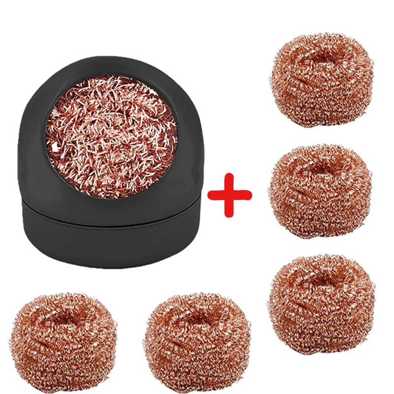 

Шарик для очистки паяльного жала с подставкой - сетчатый фильтр, высокотемпературный инструмент для распайки и удаления олова для сварки