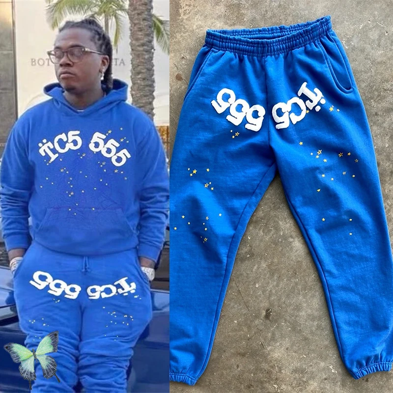 Спортивные штаны с принтом из пены 555555 мужские и женские на шнурке джоггеры