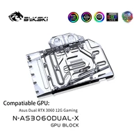 bykski gpu water block for asus dual rtx 3060 12g gaming cardfull coverage with backplatecopper radiator n as3060dual x