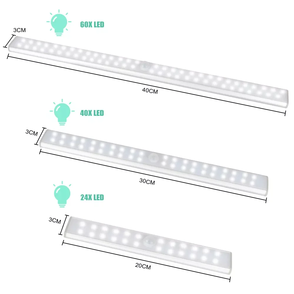 

LEDs PIR LED Motion Sensor Light LED Under Cabinet Night Light Cupboard Wardrobe Bed Lamp For Closet Stairs Kitchen DA
