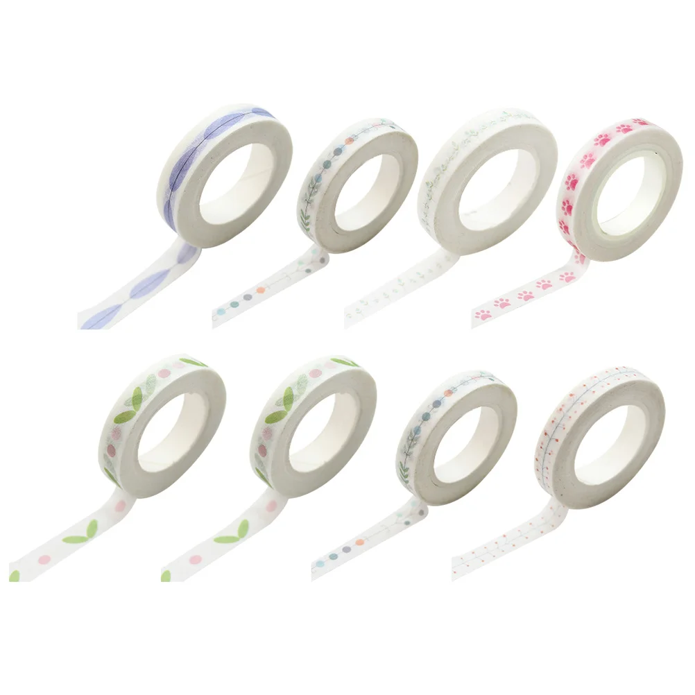 

8PCS Postcards Stickers Gift Packaging Tapes Clear Printing Tapes Creative Tapes