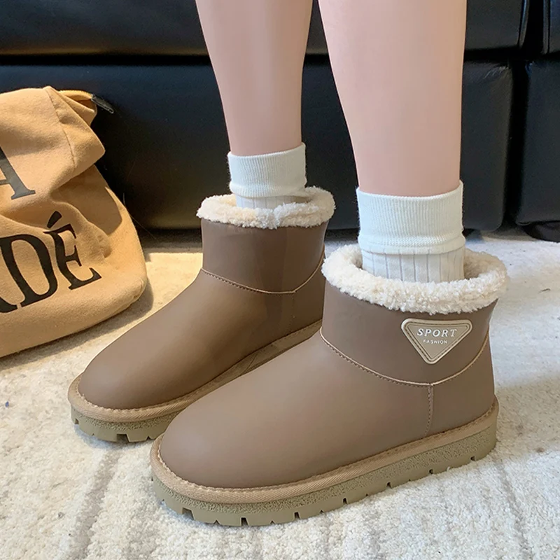 

Warm Fur Women Ankle Flats Platform Snow Boots Casual Cozy Loafer Femme Shoes 2024 New Winter Short Plush Botines Para Mujeres