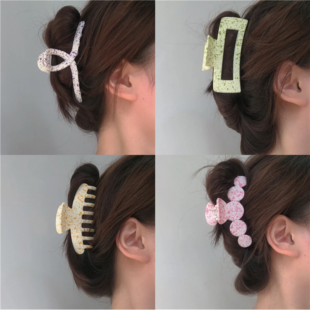 

Hair Claw Hair Grab Color Speckle Grab Shark Clip Scrub Grip Candy Color Hair Clip Gradient Grip Hair Accessories