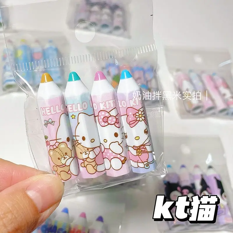 

4 шт. Sanrio Cinnamoroll Hello Kitty Kuromi My Melody колпачок для карандашей ручка мультяшный удлинитель карандаша Pachacco KT анти-сломанный подарок
