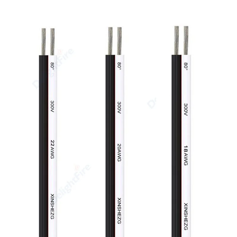 22 20 18 AWG Светодиодный кабель 5-100 м Гибкий электрический провод из луженой меди ПВХ