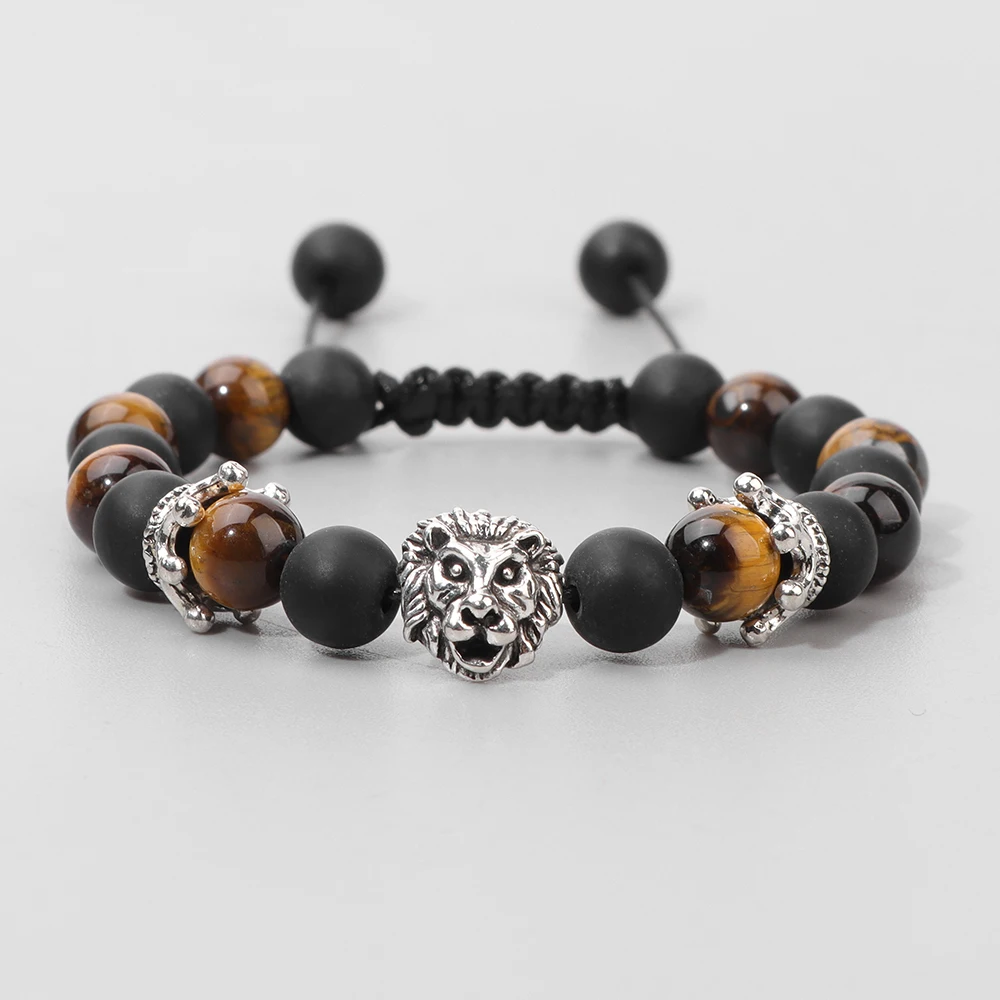 Мужской классический браслет простой 8 мм из натуральных камней бусины-шармы