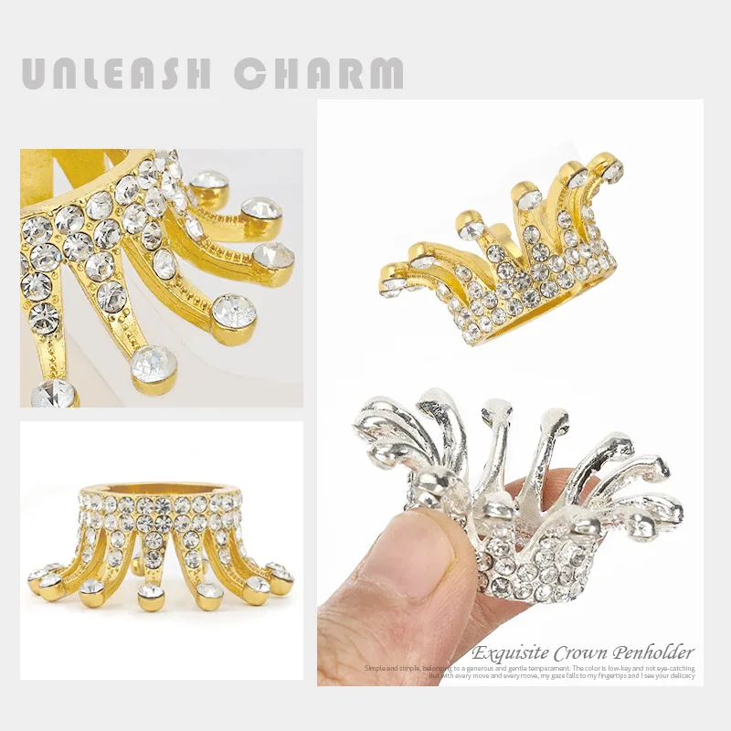 2 шт. держатель для кистей ногтей дизайн с короной сплав ретро макияж ручка