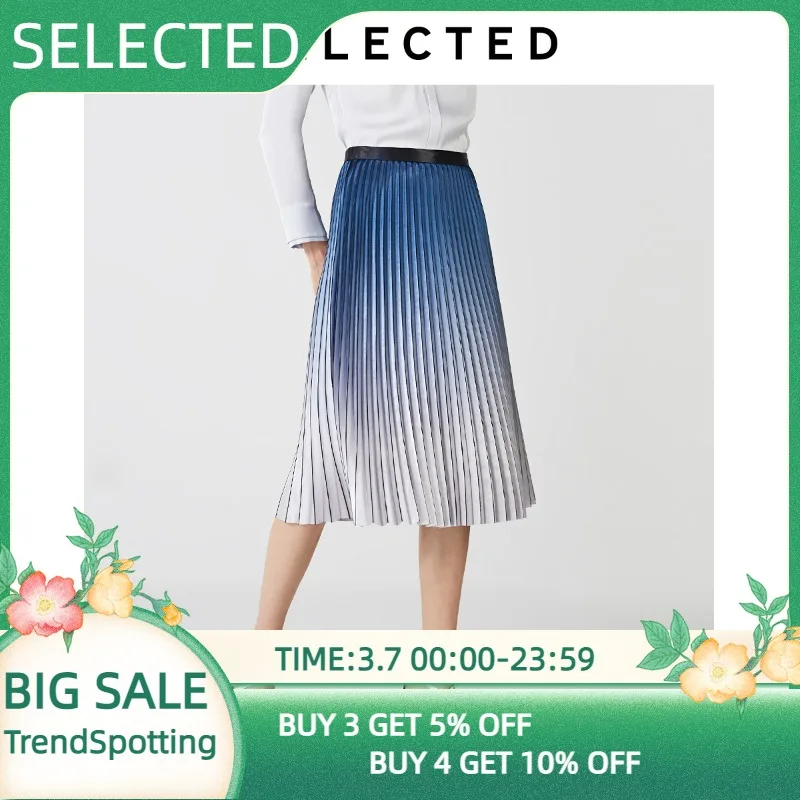 

SELECTED Women's Gradient Pleated Long commuter Skirt S|41934C505