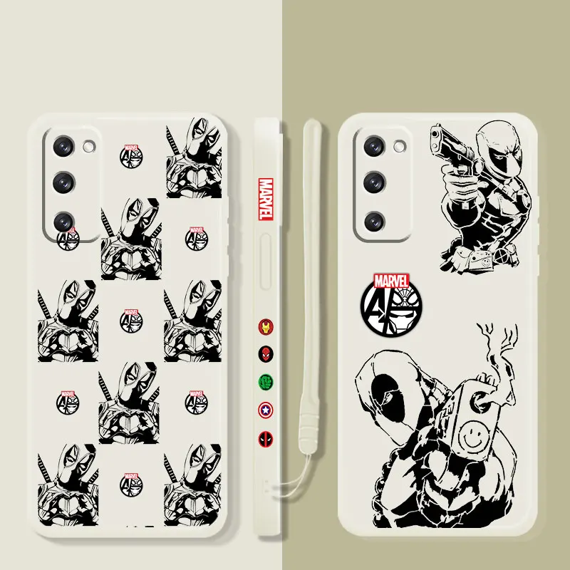 

Liquid Candy Phone Case For Samsung Galaxy S22 S21 S20 FE Ultra S10 S9 S8 Plus S10e Note 20 10 Lite Deadpool Love Gesture