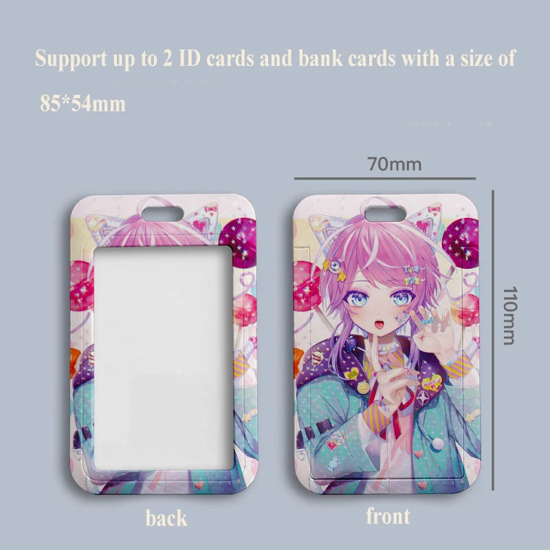 2023 110*70mm Japanese Anime HOLOLIVE Lanyard ID Card Badge Holder with Keychain Keyring Gift No.1-No.21