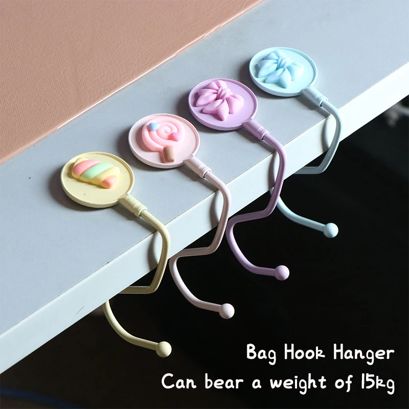 

1Pcs Portable Folding Bag Hook Hanger Purse Handbag Holders Foldable Table Hook Women Handbag Organizer Office Desk Side Hook