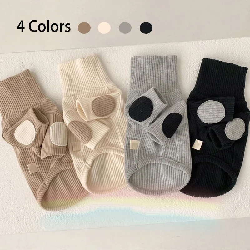 

Pet Autumn Winter Dog Clothes Solid Color Cotton Hoodie Dogs Small Sweater Luxury Garment Chihuahua Spring Things Suit Shirt For