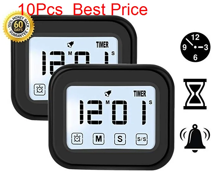 

10Pcs/lot Touch Screen Electronic Timer Kitchen 12 / 24-hour Electronic Timer New