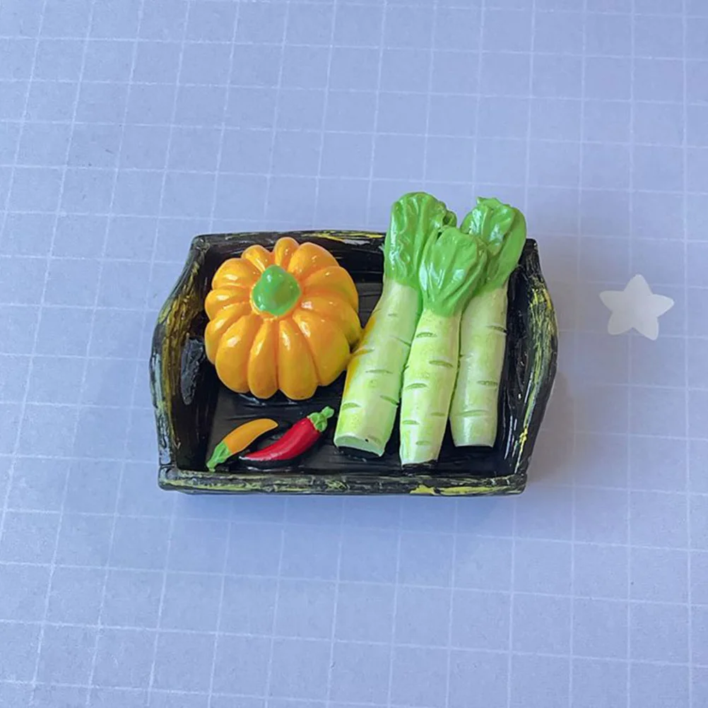 

4 Pcs Baskets Miniature Adornment House Vegetables Model Decoration Decorative