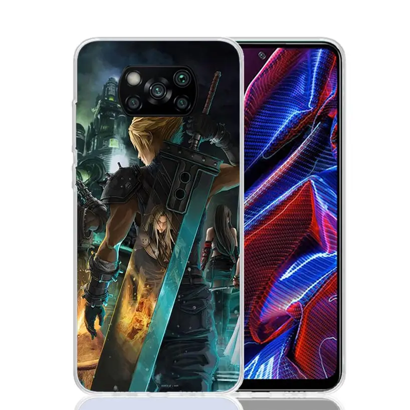 Фото Чехол для телефона Final Fantasy с аниме для Xiaomi Poco X6 X5 X4 X3 Nfc F6 F5 Pro F4 Gt F3 F2 F1 M5S M4 M3 Art Customized Coque Capa №3