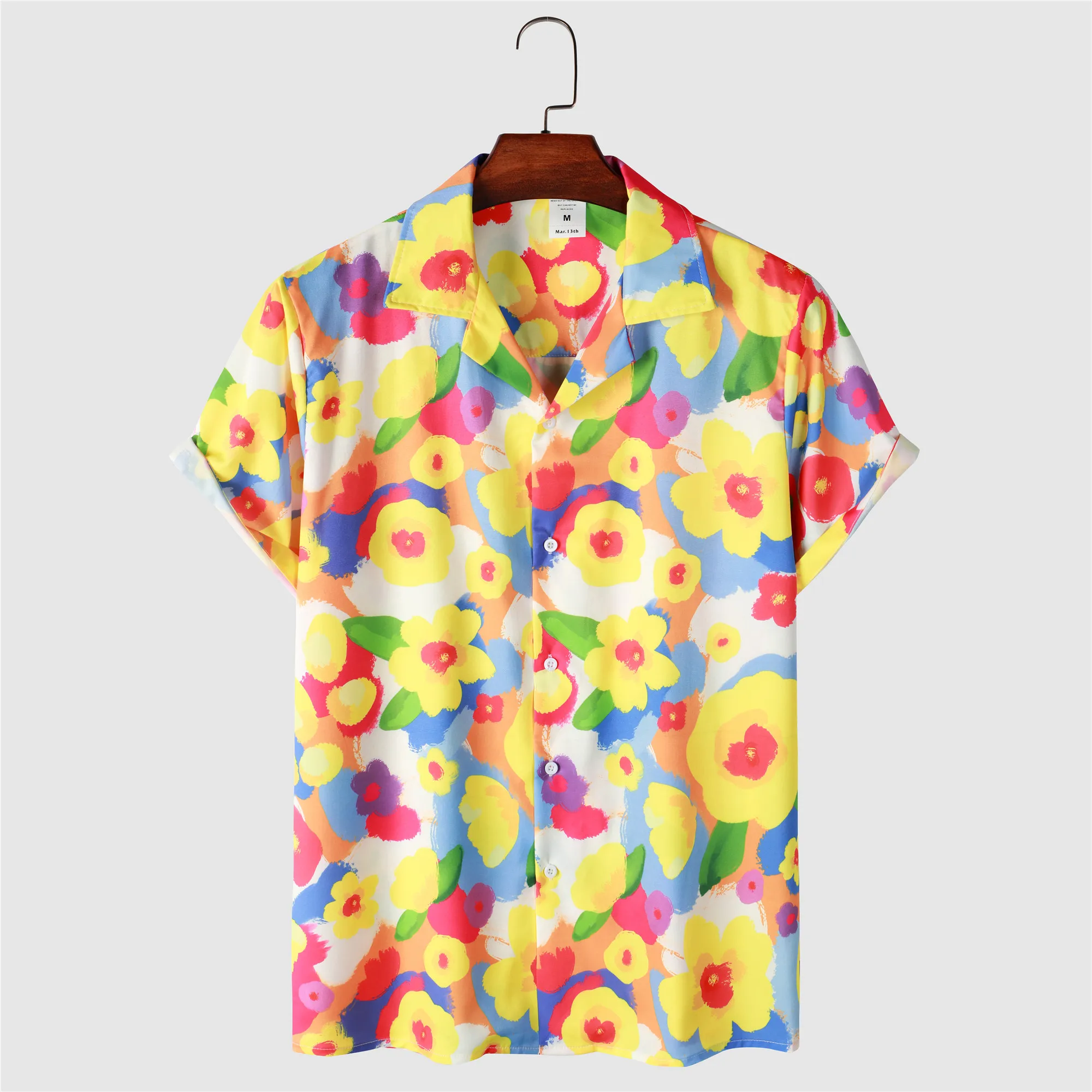 

OSCN7 Casual Printed Short Sleeve Shirt Men Street 2022 Hawaii Beach Oversize Women Fashion Harujuku Shirts for Men 2203