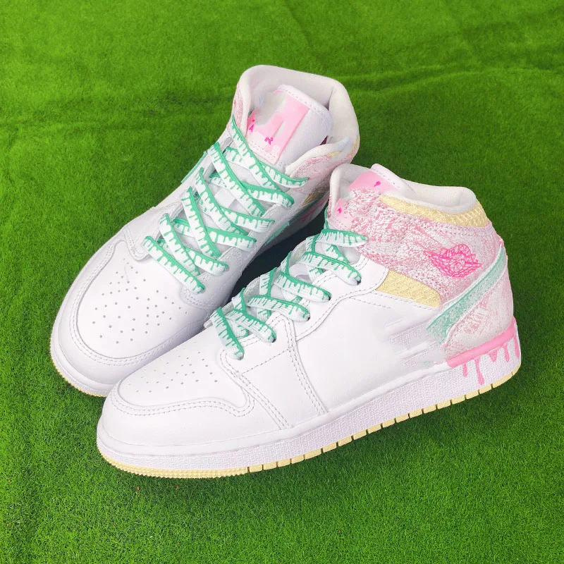 Flat Ice Cream Shoelaces No Tie Shoelace Colorful Print Gradient Shoe Laces For Sneakers Classic Polyester Shoelaces For Unisex