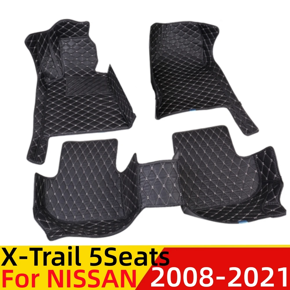 

Автомобильные коврики для NISSAN X-Trail, 5 сидений, 2008-2021, водонепроницаемые, из кожи XPE, под заказ, передние и задние напольные коврики, запчасти, коврик