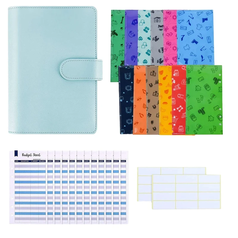 

27 Pcs PU Budget Binder With Cash Envelope,Weekly Calendar And Monthly Personal Budget Plan, 6-Ring Binder Cash Envelope