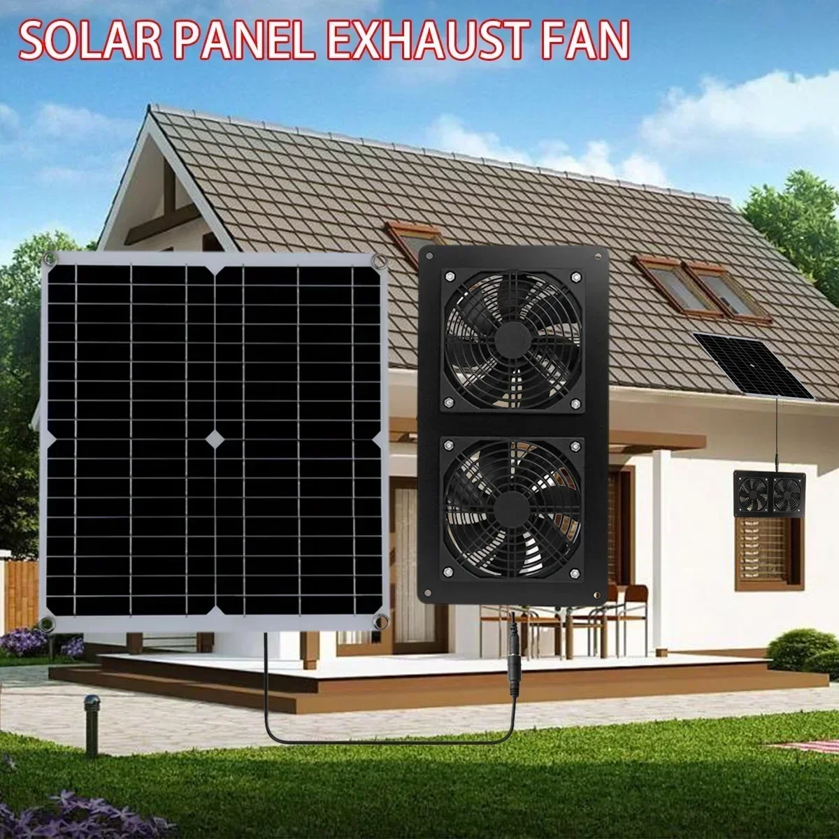 Высокоэффективный Уличный Вентилятор На Солнечной Энергии Двойной Вытяжной Для