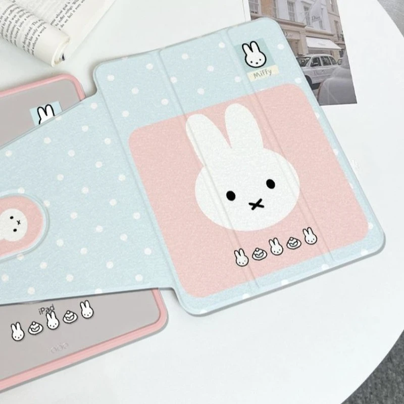 Фото Защитный чехол Anime Miffy, подходящий для iPad11/MINI7/Pro/Air6/5/9/10, 720 °   Вращающиеся мультяшные фигурки: хит продаж, оптовая продажа, выгодные товары №2