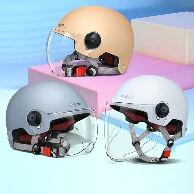 

3C certification of electric vehicle helmet summer light and breathable female motorcycle battery car safety wind half helmet