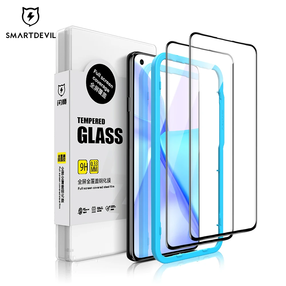SmartDevil Screen Protector for Oneplus 10T 5G 9RT 9 9R Glass Full Coverage Tempered Glass HD Anti-fingerprint Installation Tool