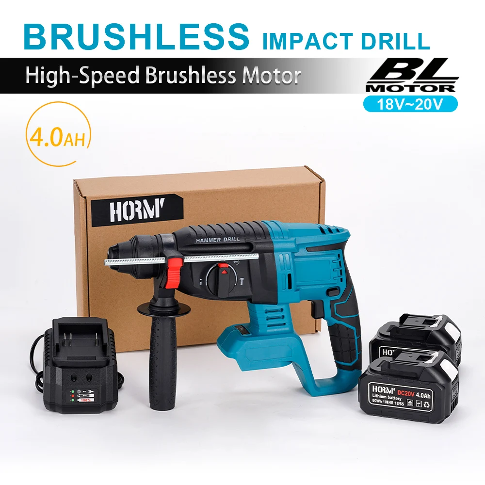 4500bpm Brushless Electric Hammer Electric Impact Drill Cordless Multi-function Rotary Hammer Pick For Makita Battery Power Tool