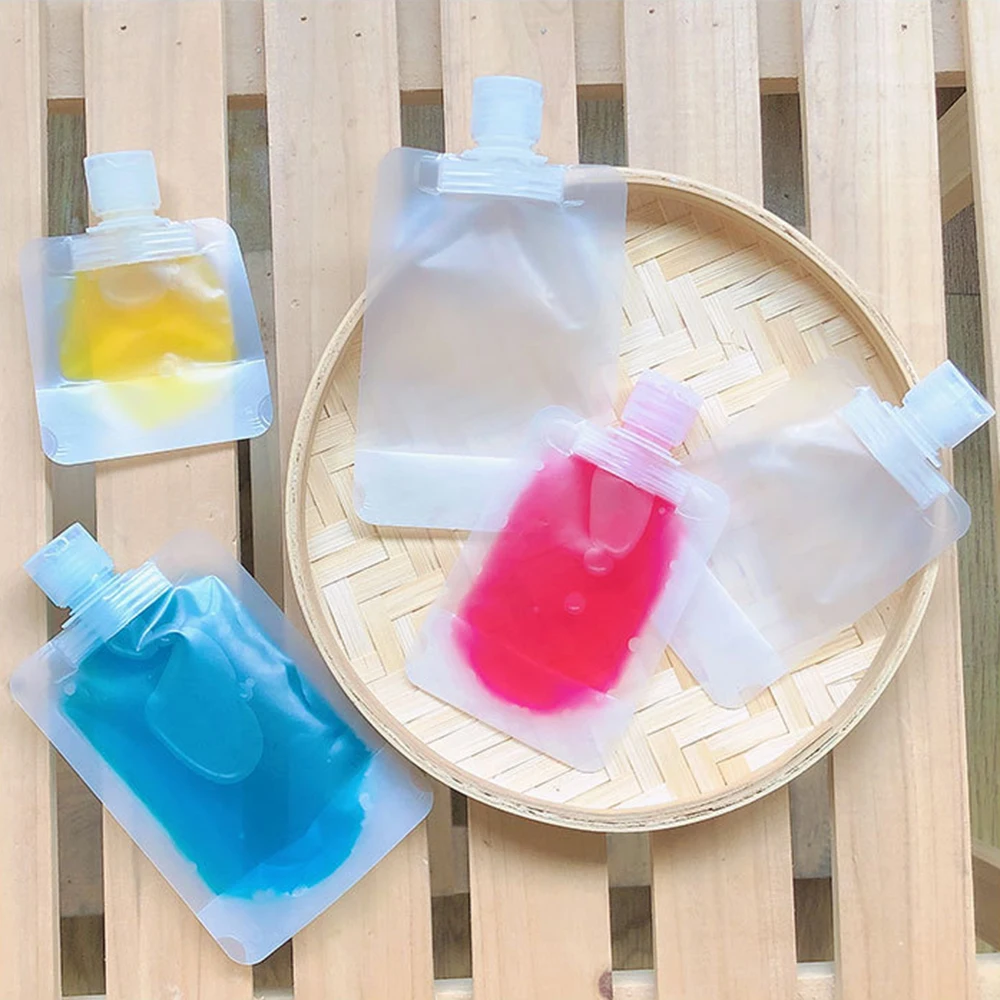 

10 PCS30ml 50ml 100ml Lotion Dispenser Bag Leakproof Folding Model With Funnel Sticker For Travel Foldable Gel Lotion Sub-bottle