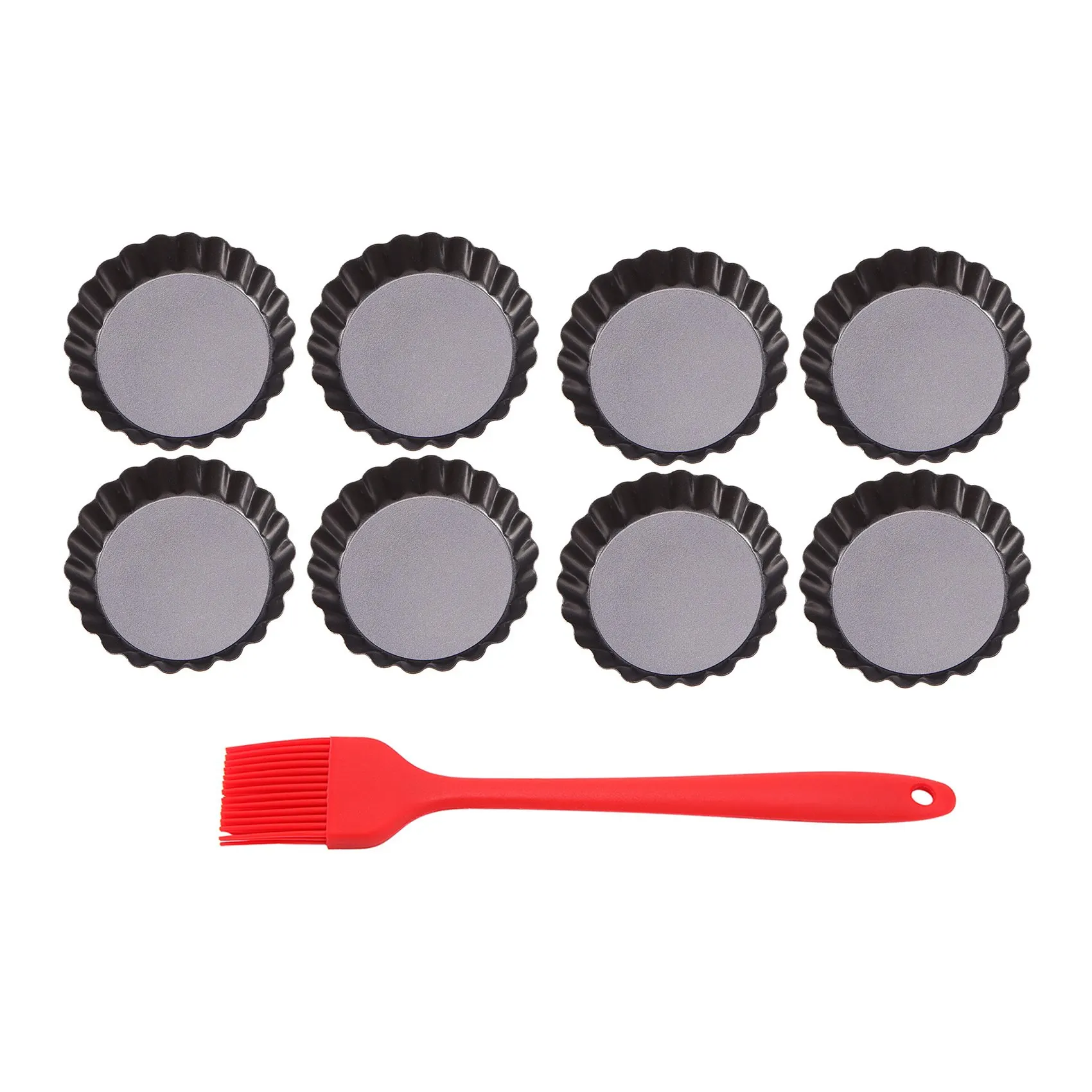 

8 Pack Mini Tart Pans 3 Inch with Removable Bottom Round Quiche Pan for Pies, Mousse Cakes, Dessert Baking