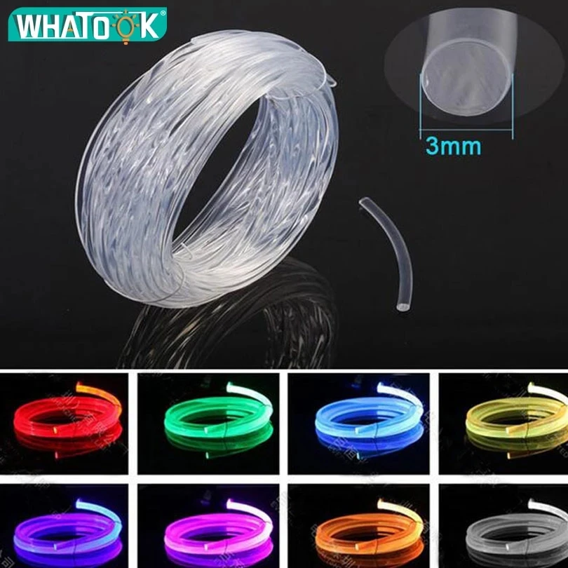 

5M 10M 100M Car Interior Lighting DIY Cold Line Flexible Strip Light 3mm Optic Fiber Neon Light Decoration Motorcycle Cars Party