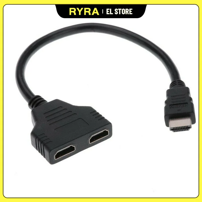 RYRA 1 Input 2 HDMI-Compatible Splitter Cable HD 1080P Video Switcher Adapter Output Port Hub For X-box Dvd Multimedia Devices