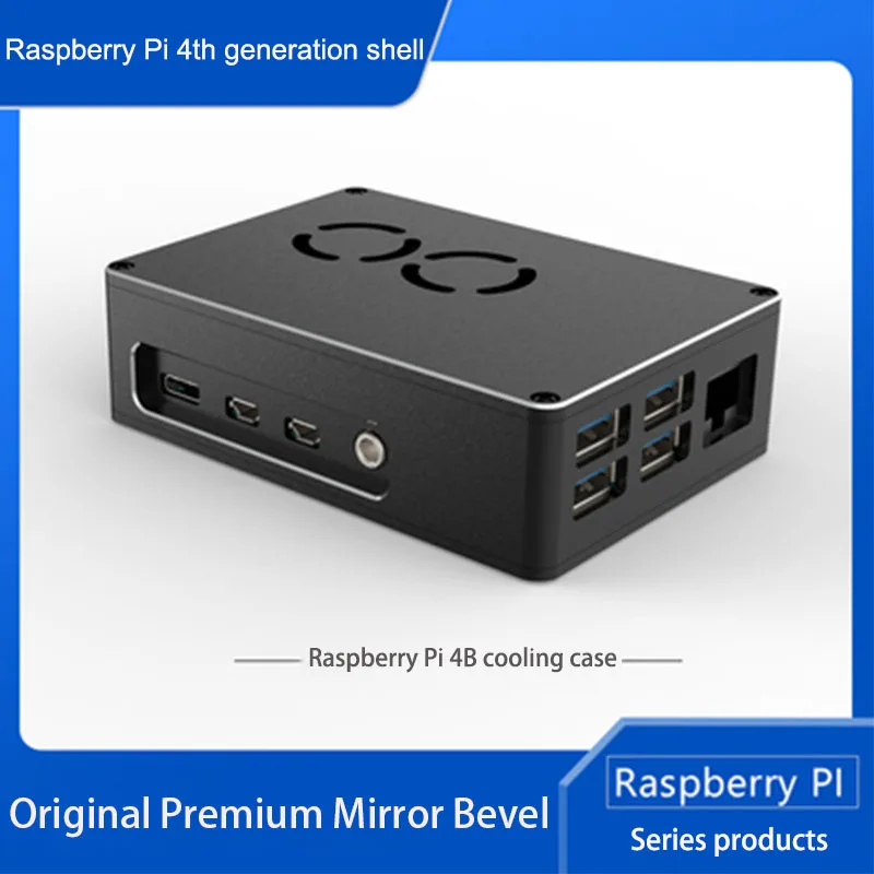 

Чехол из алюминиевого сплава для Raspberry Pi 4, черная коробка, металлический корпус, пассивное охлаждение, чехол для 4 моделей B