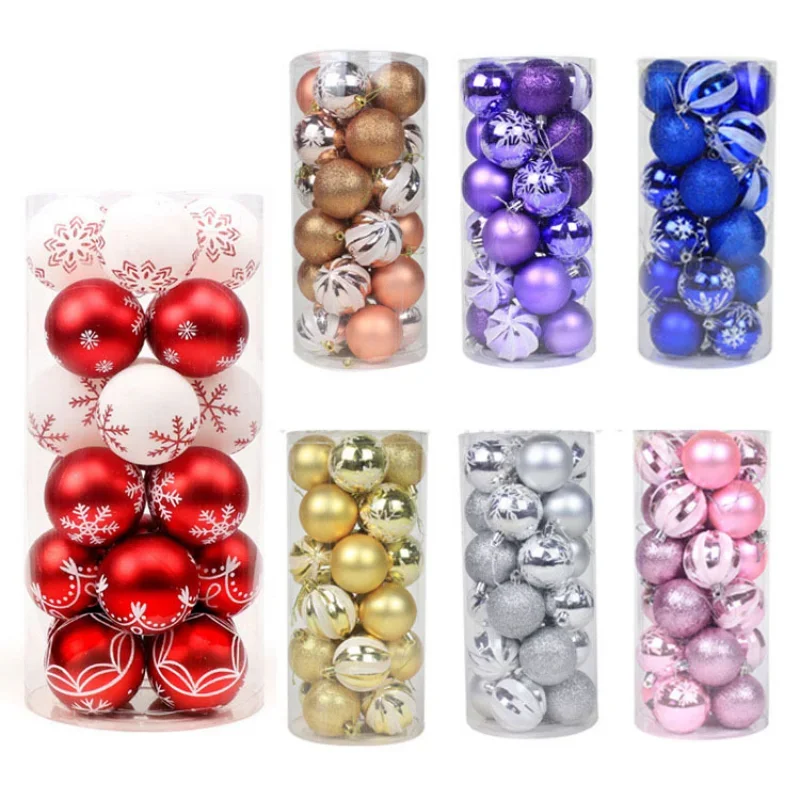 

24pcs Christmas Balls Christmas Tree Ornaments 6cm Christmas Ball Xmas Hanging Tree Pendants Home Party Decoration New Year Gift