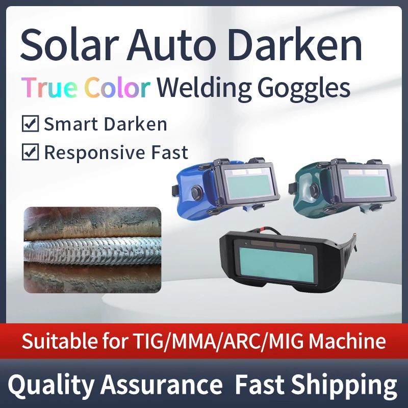 

Solar Auto Darken Shading Welder Eyes Mask Helmet Eyes Goggle/Welder Glasses for ARC TIG MMA MIG MAG True Color Welding Machine