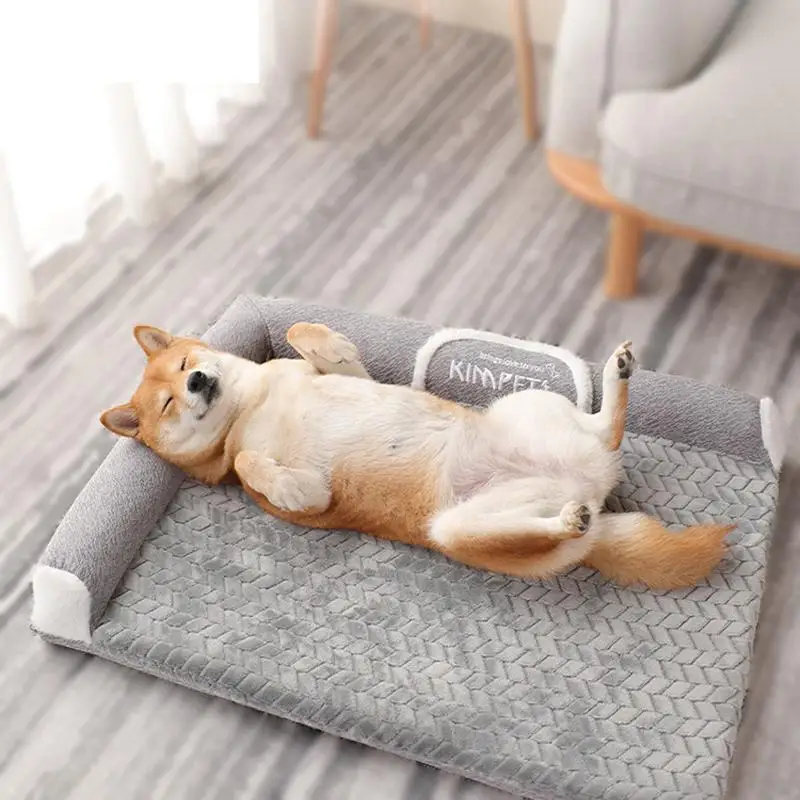

Calming Pet Bed Orthopedic Dog Sofa Plush Dog Mattress Pet Couch for Cats with Removable Washable Cover L-Shaped Chaise Lounge